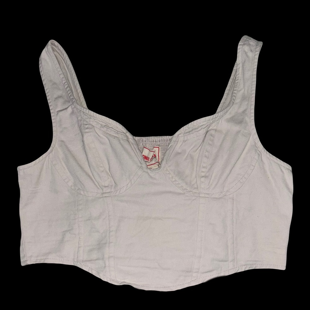 Lone Star NY Corset Style Denim Crop Top